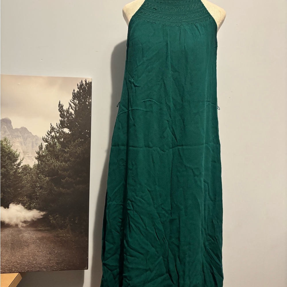 RW&CO. Teal Halter Midi Dress